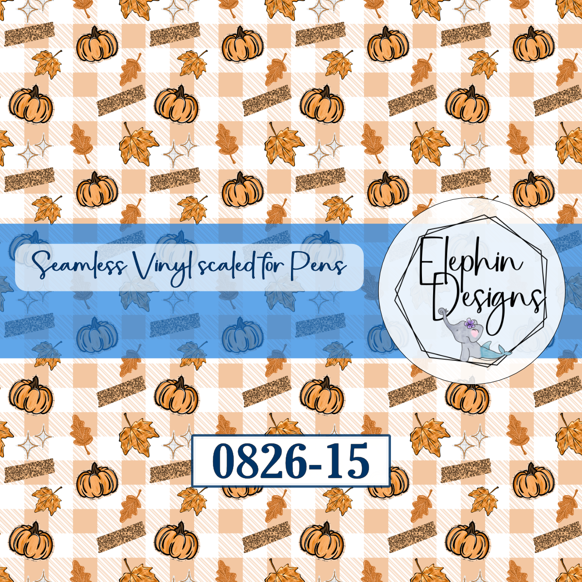 Fall Pumpkin Leopard Seamless Printed Vinyl | 0826-15