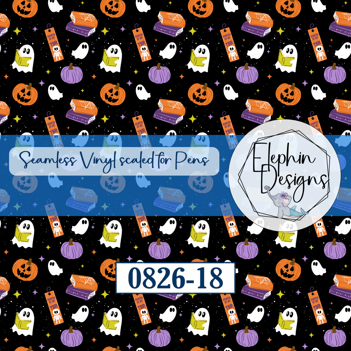 Ghost Book TBR Seamless Printed Vinyl | 0826-18