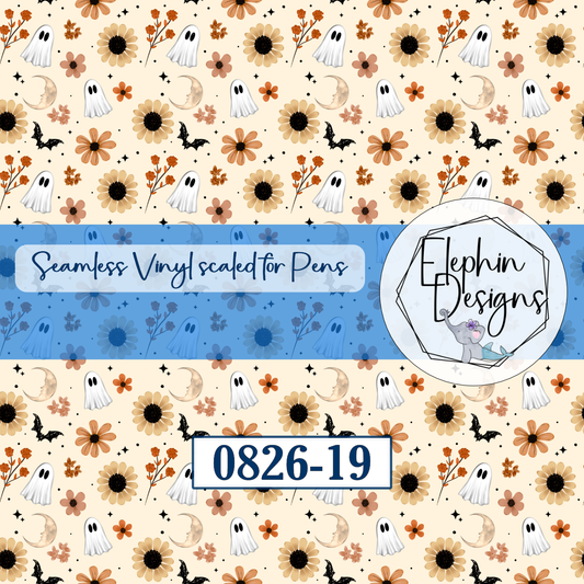 Ghost Sunflower Seamless Printed Vinyl | 0826-19