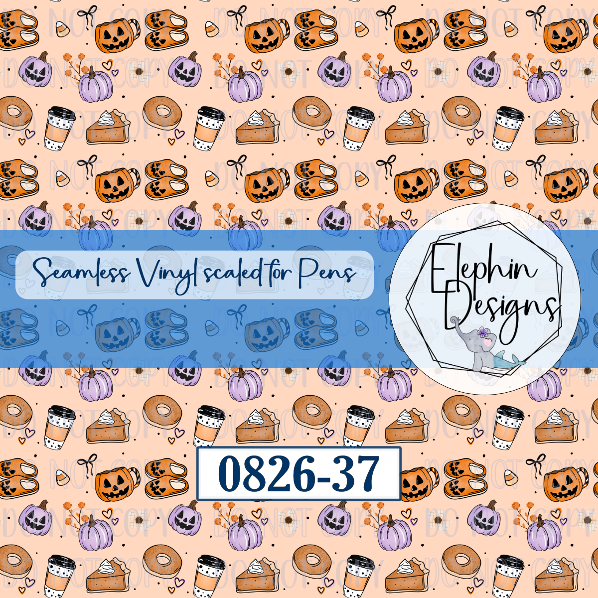 Jack-o-Lantern Coffee Seamless Printed Vinyl | 0826-37