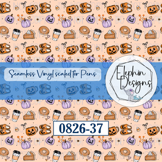 Jack-o-Lantern Coffee Seamless Printed Vinyl | 0826-37