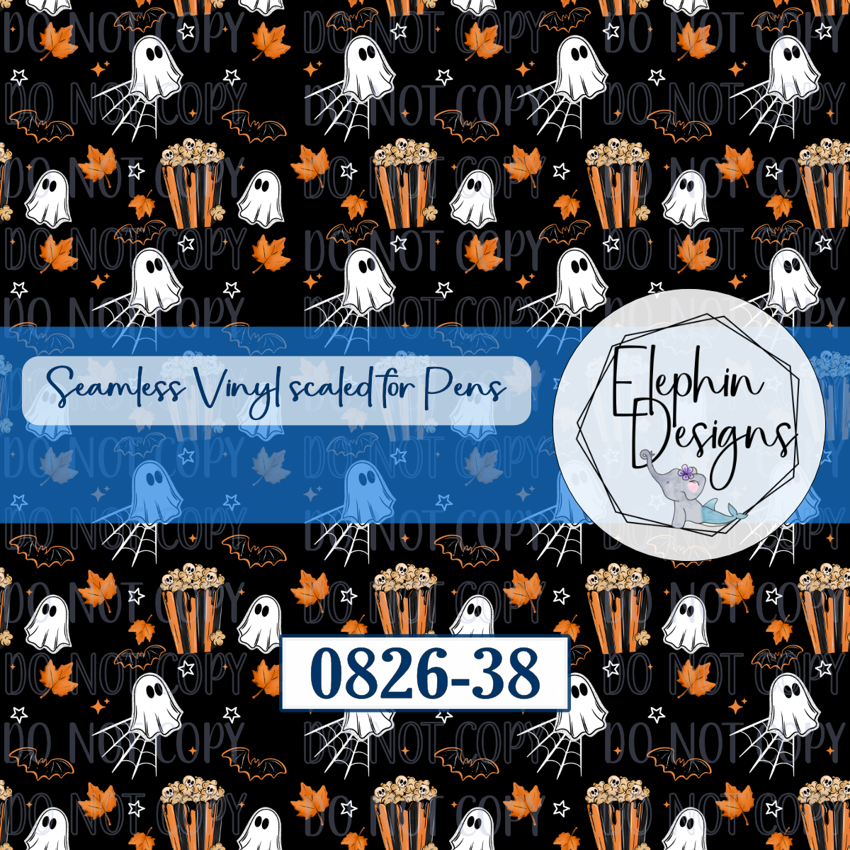 Ghost Popcorn Seamless Printed Vinyl | 0826-38