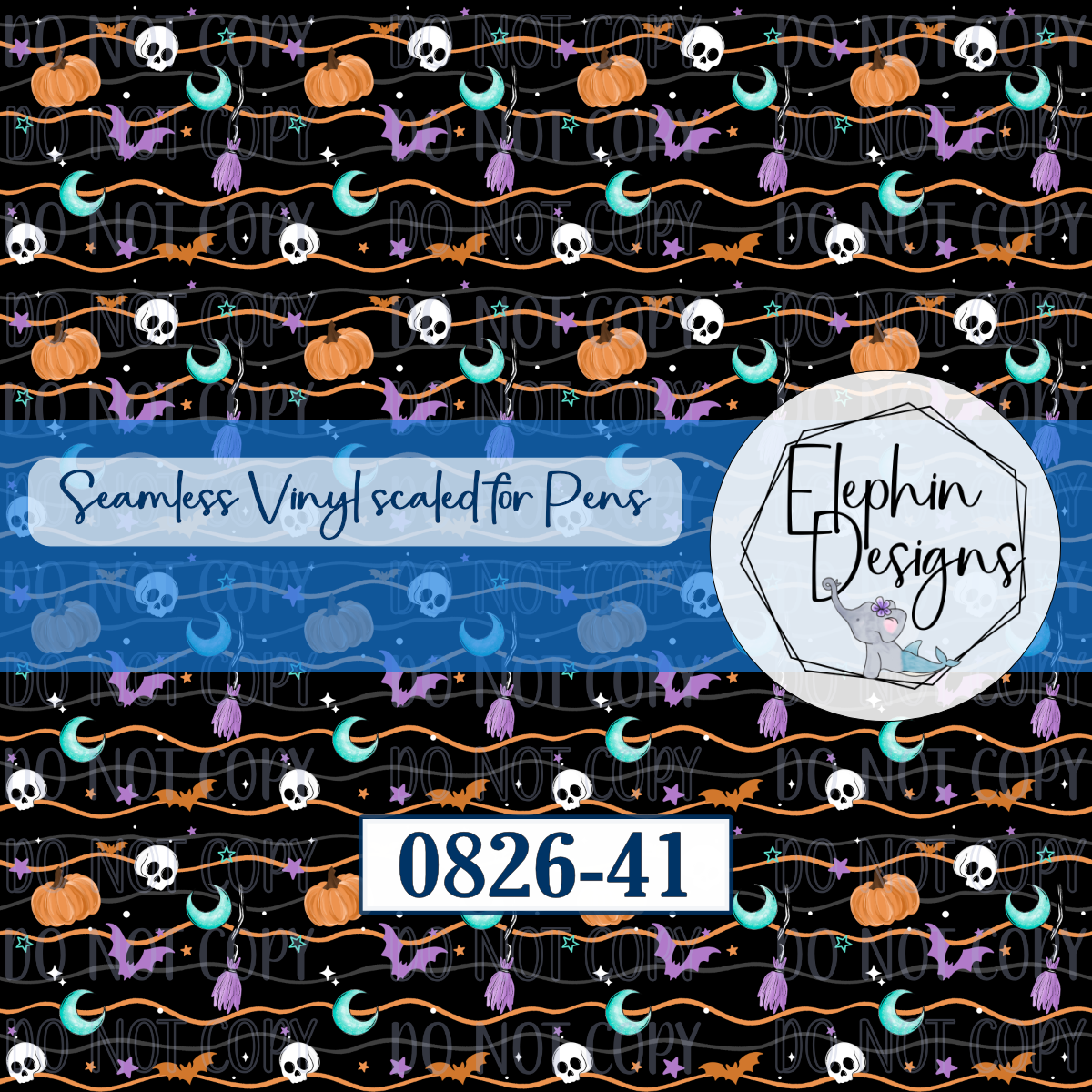 Halloween Witch Moon Seamless Printed Vinyl | 0826-41