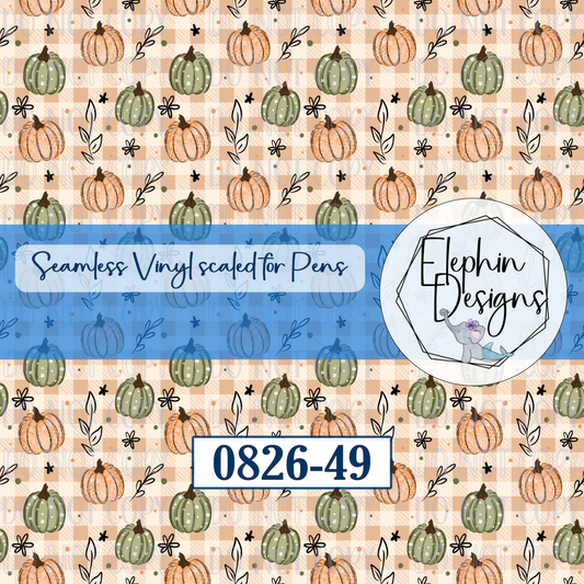 Pumpkin Plaid Seamless Printed Vinyl | 0826-49