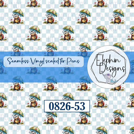 Ladybug Umbrella Seamless Printed Vinyl | 0826-53