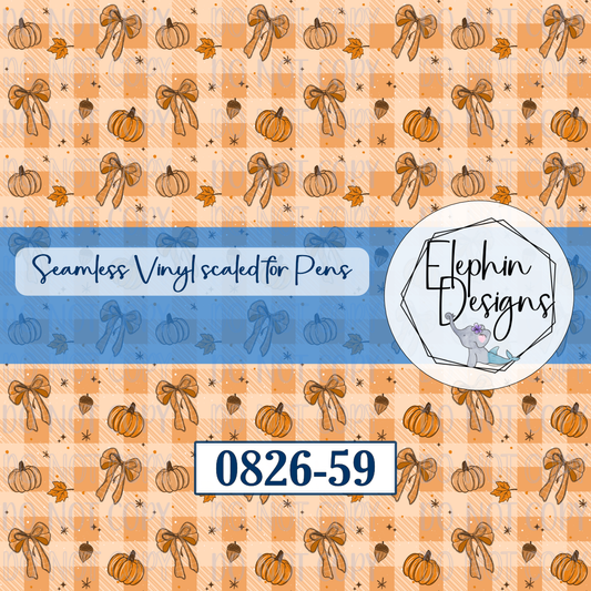 Pumpkin Bow Seamless Printed Vinyl | 0826-59