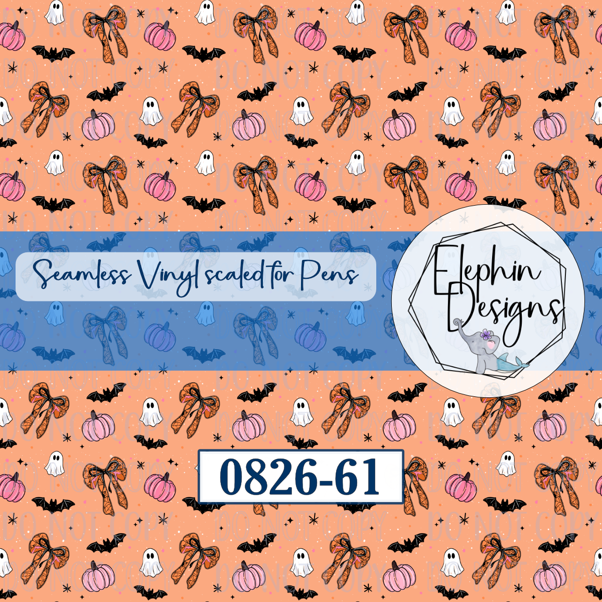 Halloween Bow Seamless Printed Vinyl | 0826-61