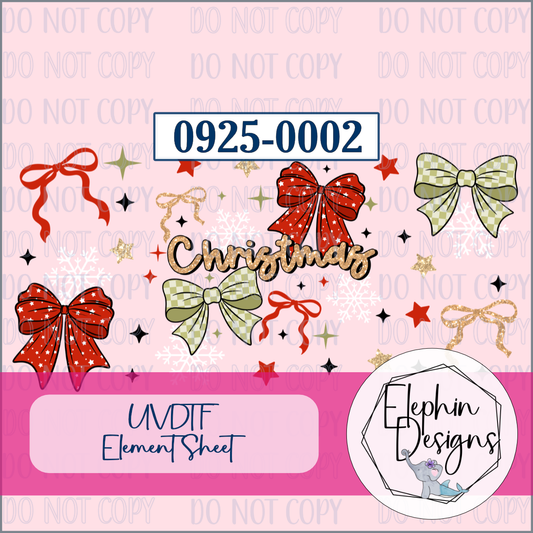 UV DTF Element Sheet | Christmas Bows | 0925-0002