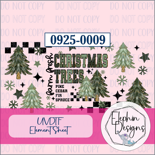 UV DTF Element Sheet | Farm Fresh Christmas Trees | 0925-0009