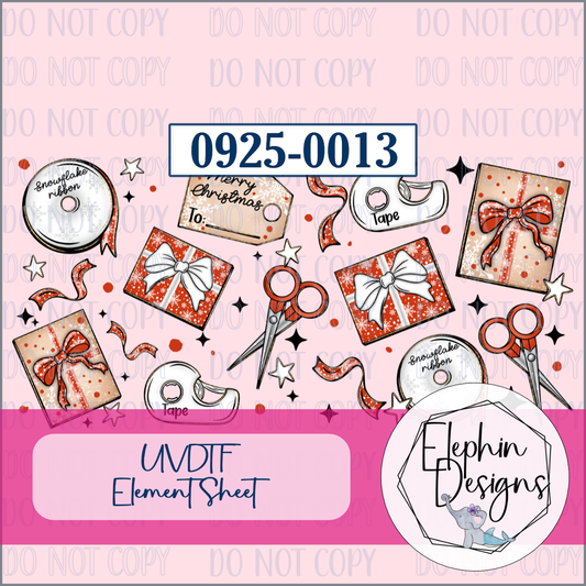 UV DTF Element Sheet | Christmas Gift Wrapping | 0925-0013