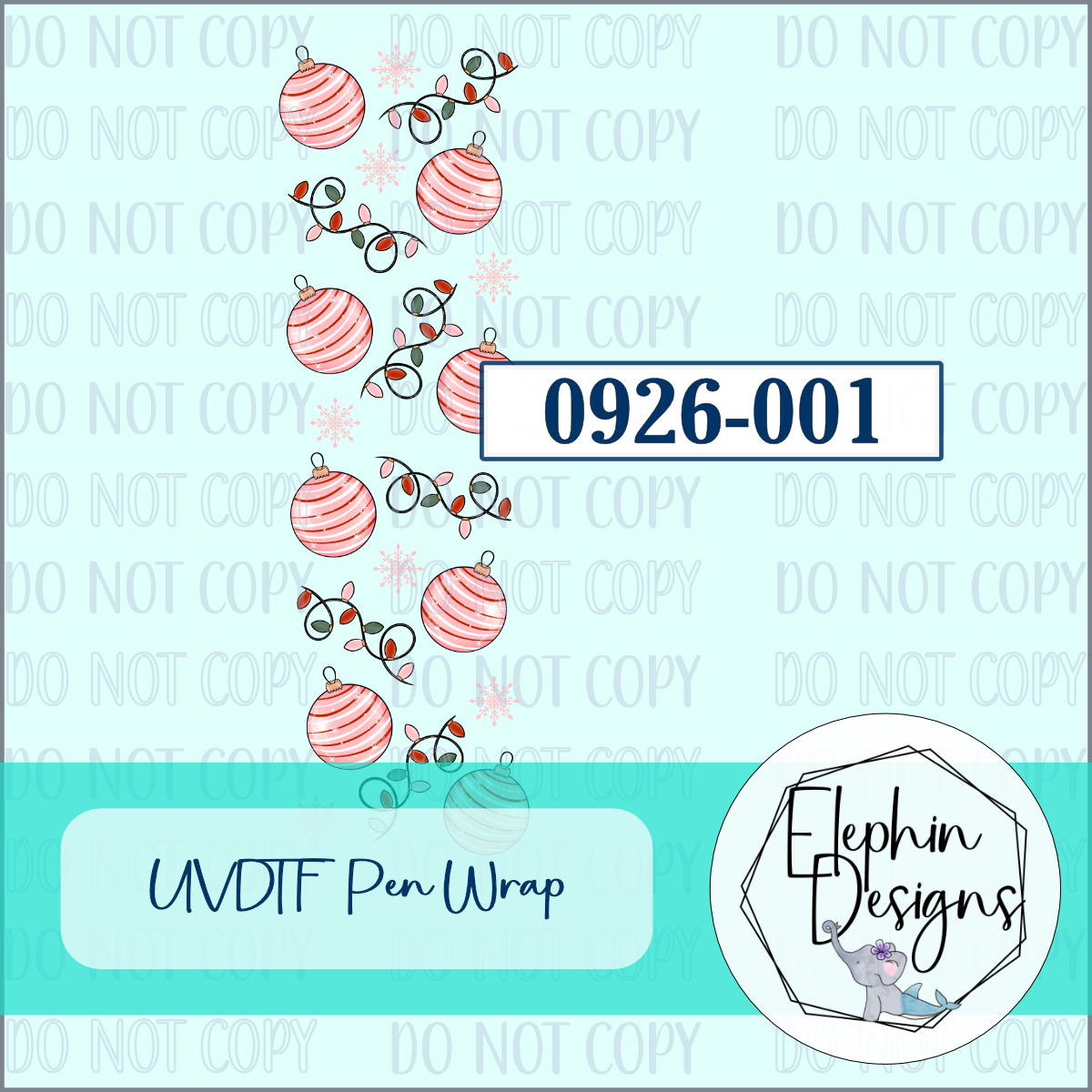 UV DTF Pen Wrap | Pink Ornaments | 0926-001