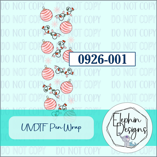 UV DTF Pen Wrap | Pink Ornaments | 0926-001