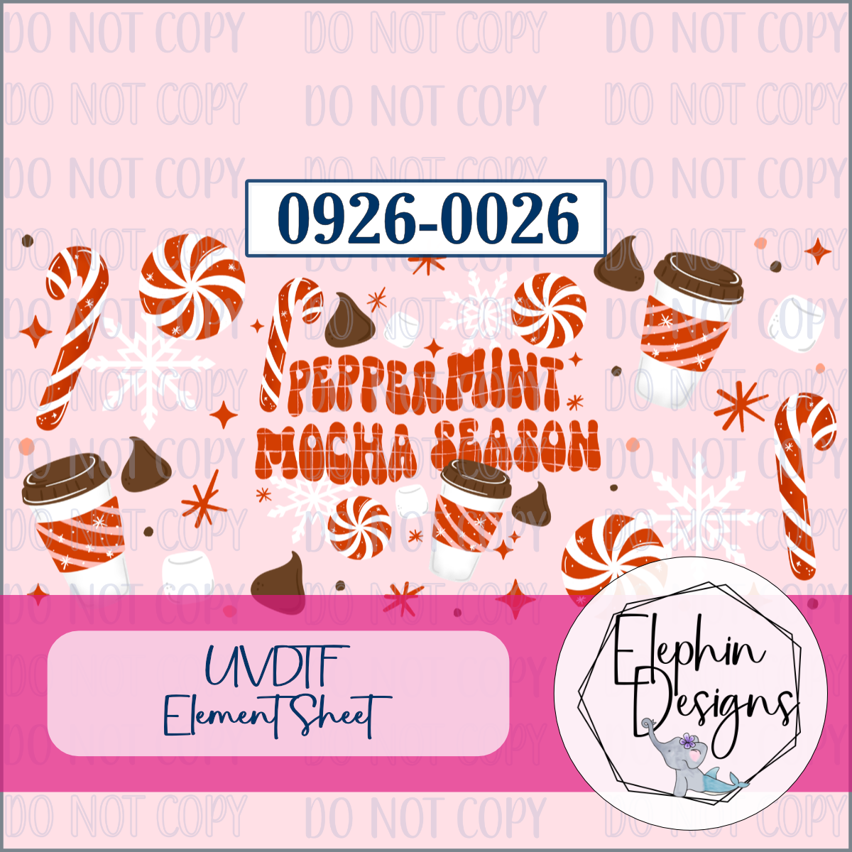 UV DTF Element Sheet | Peppermint Mocha Season | 0926-0026
