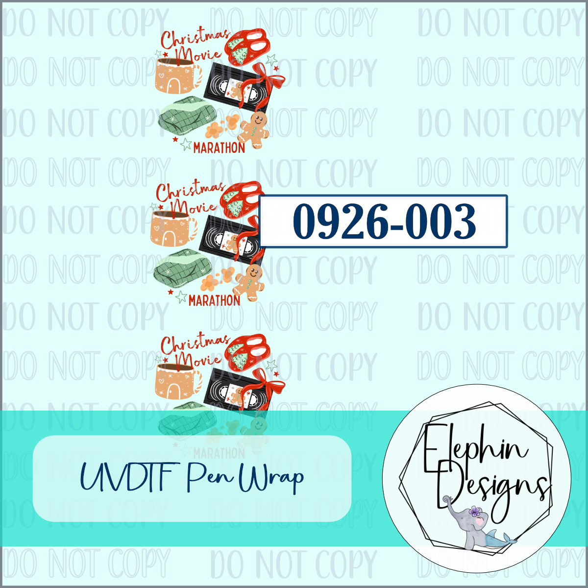 UV DTF Pen Wrap | Christmas Movie Marathon | 0926-003