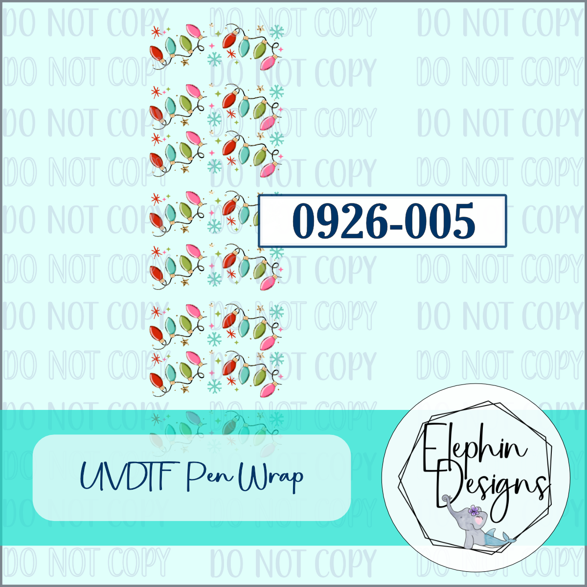 UV DTF Pen Wrap | Colorful Christmas Lights | 0926-005