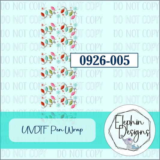 UV DTF Pen Wrap | Colorful Christmas Lights | 0926-005