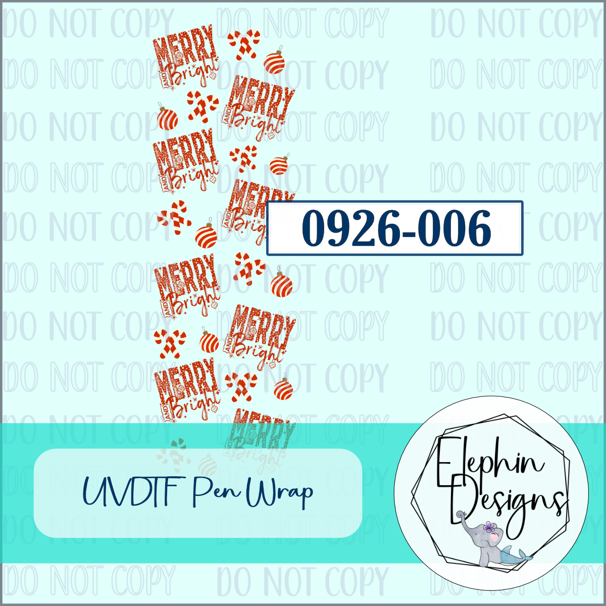 UV DTF Pen Wrap | Merry and Bright | 0926-006
