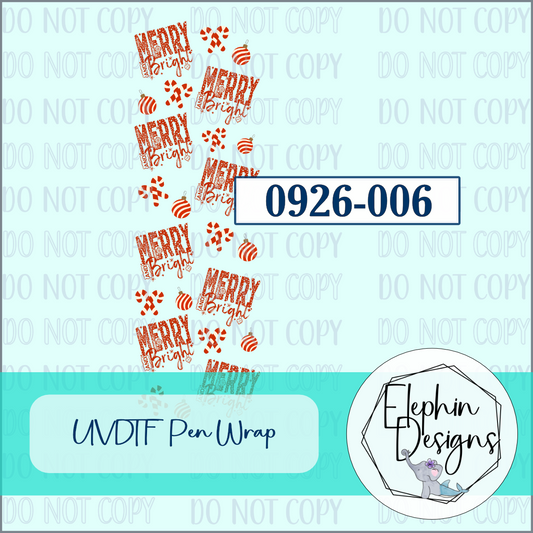 UV DTF Pen Wrap | Merry and Bright | 0926-006