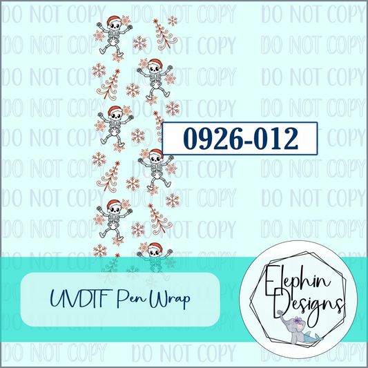 UV DTF Pen Wrap | Christmas Skeletons | 0926-012