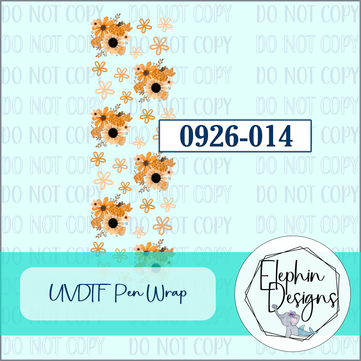 UV DTF Pen Wrap | Autumn Florals | 0926-014
