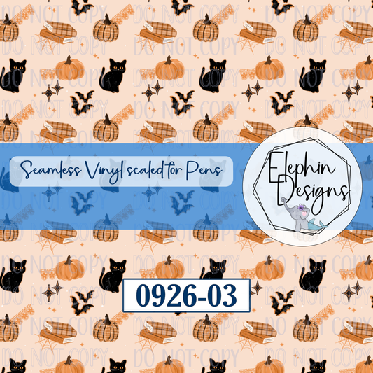 Cat Pumpkin Seamless Printed Vinyl | 0926-03
