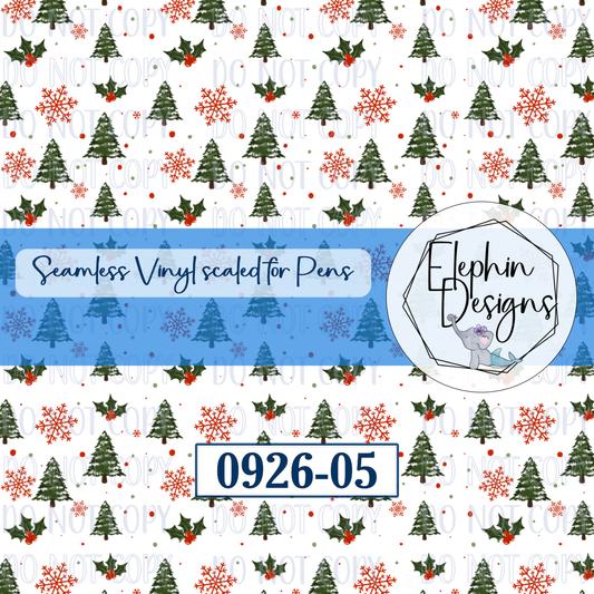 Tree Snowflake Seamless Printed Vinyl | 0926-05