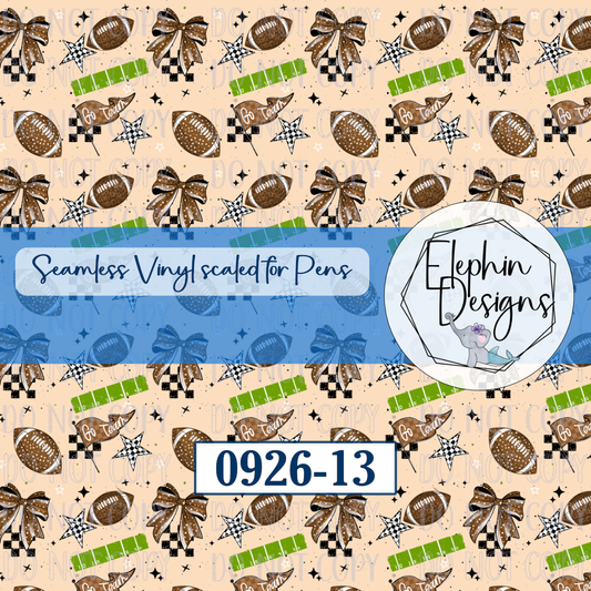 Football Bow Seamless Printed Vinyl | 0926-13
