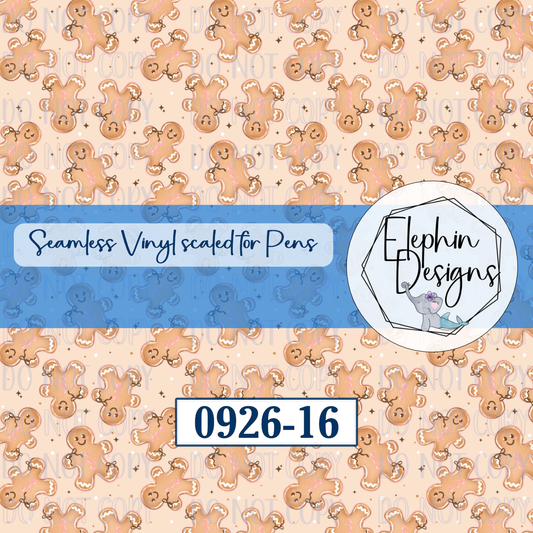 Gingerbread Bow Seamless Printed Vinyl | 0926-16