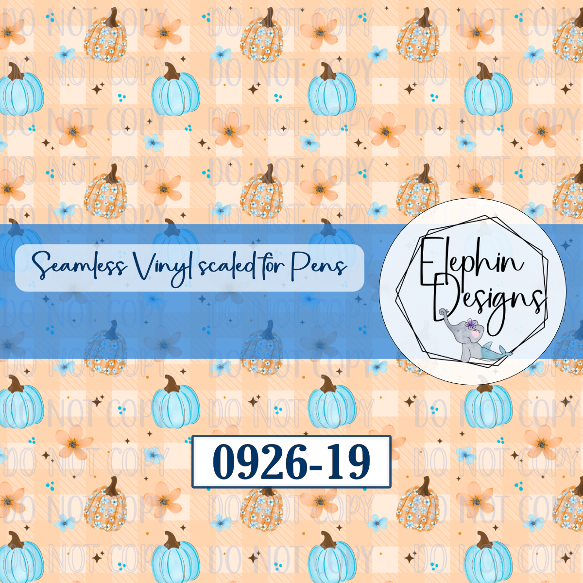 Pumpkin Floral Seamless Printed Vinyl | 0926-19