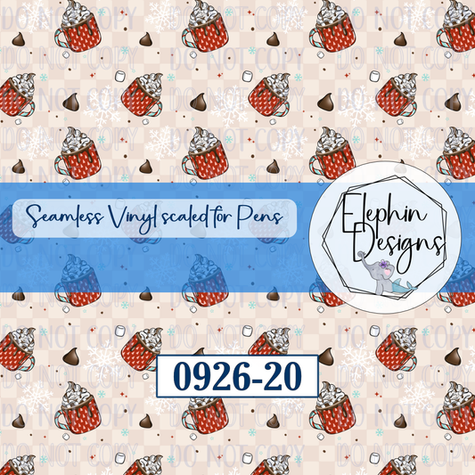 Cocoa Snowflake Seamless Printed Vinyl | 0926-20