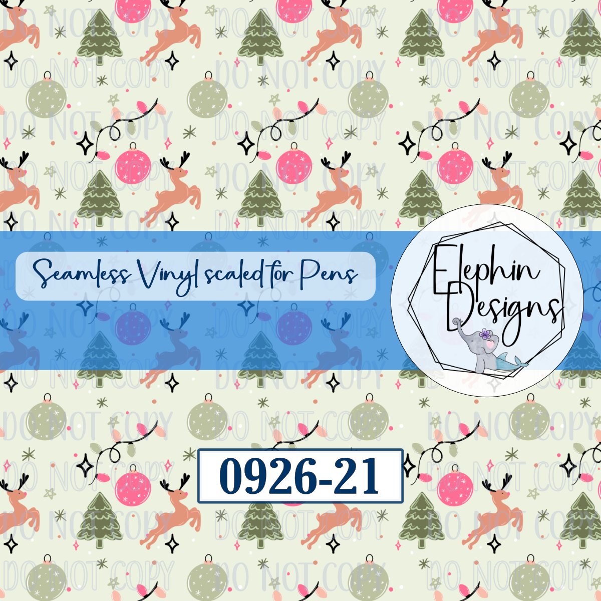 Reindeer Tree Seamless Printed Vinyl | 0926-21