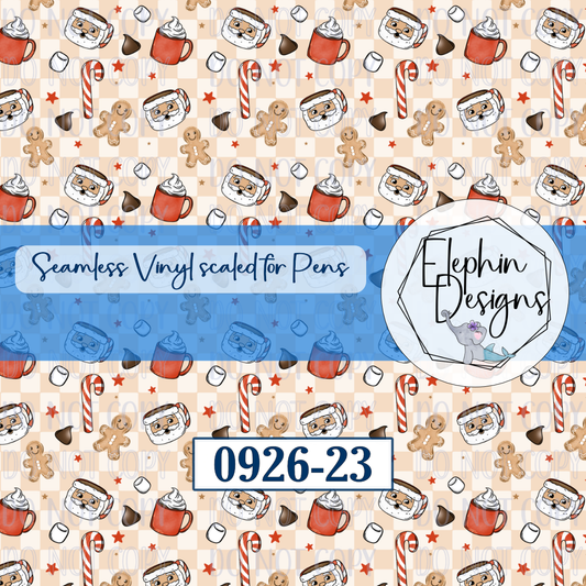 Santa Cocoa Seamless Printed Vinyl | 0926-23