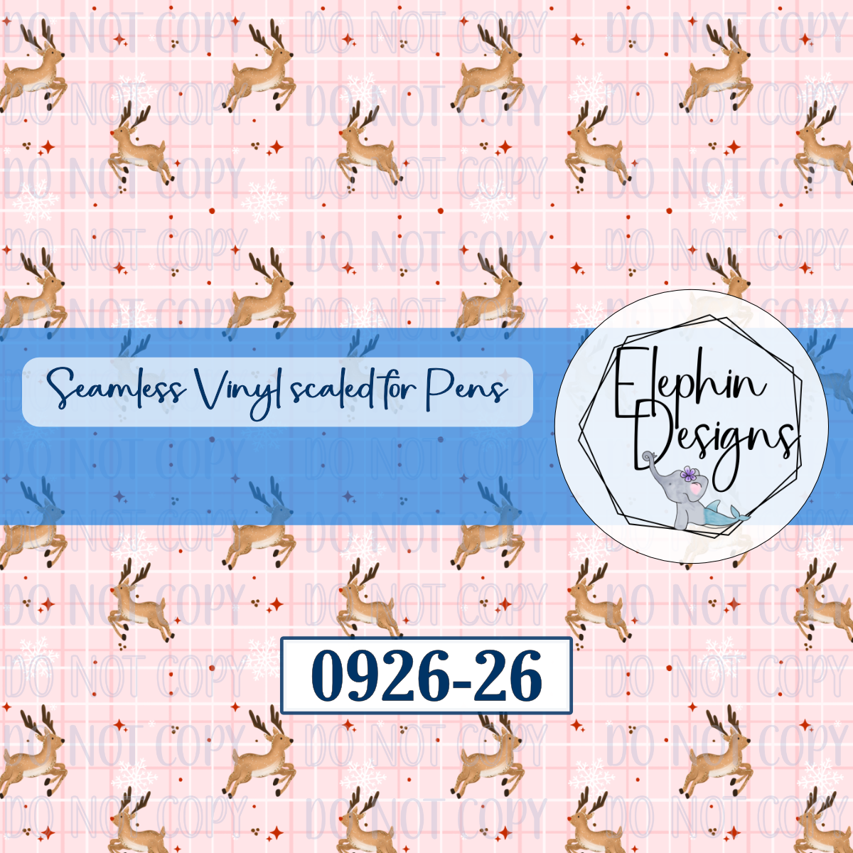 Reindeer Plaid Seamless Printed Vinyl | 0926-26
