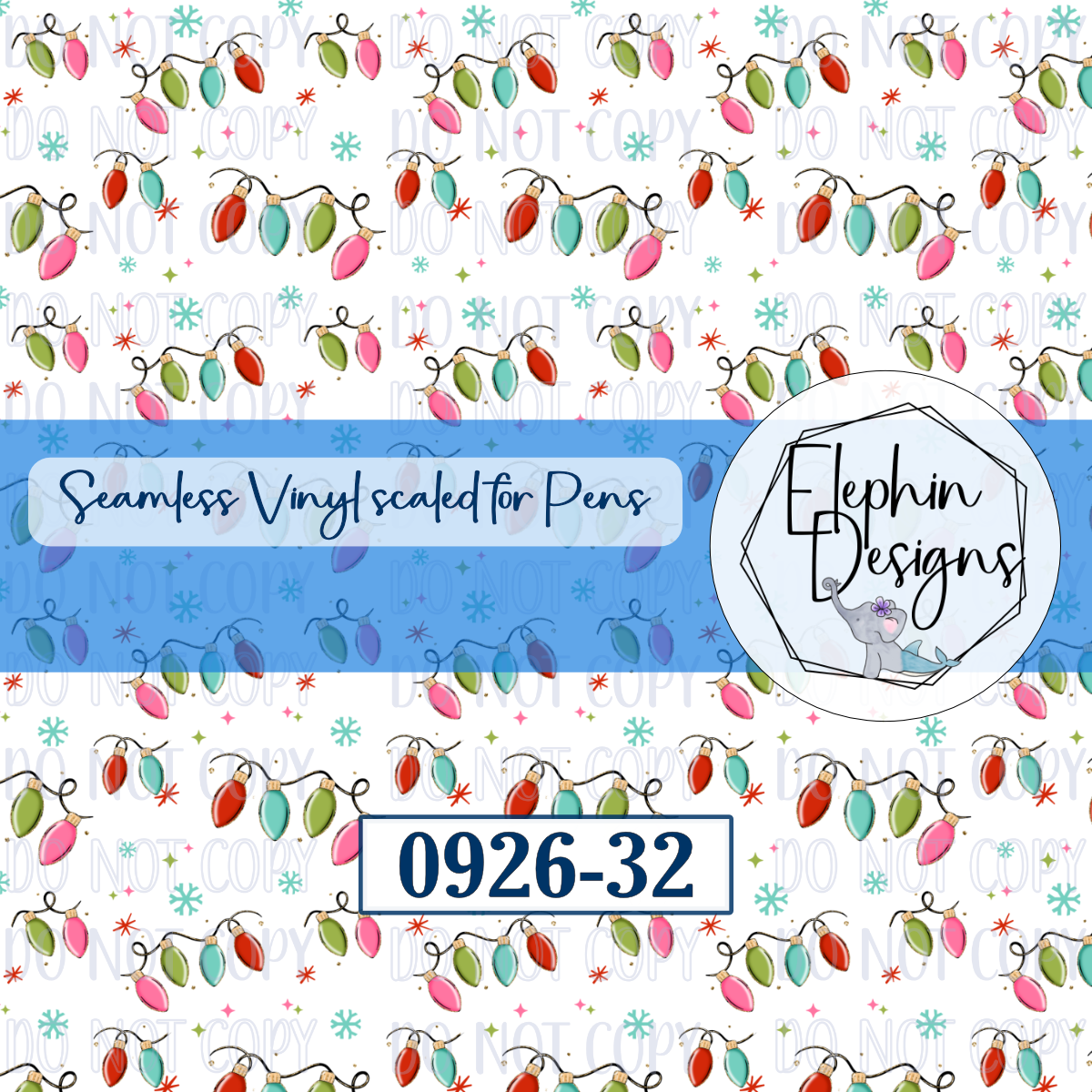 Lights Snowflake Seamless Printed Vinyl | 0926-32