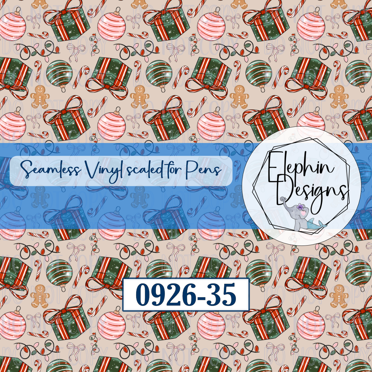 Gift Ornament Seamless Printed Vinyl | 0926-35
