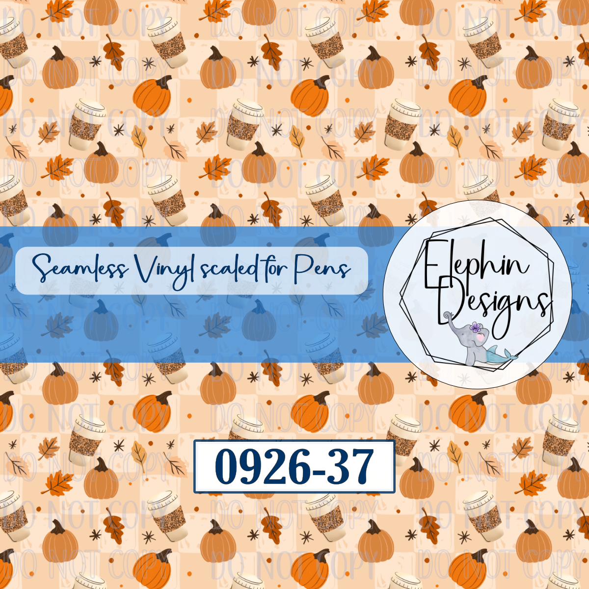Pumpkin Coffee Seamless Printed Vinyl | 0926-37