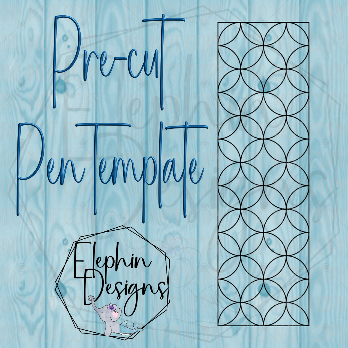 Art Deco Circles V1 Double Sided Adhesive Precut Pen Template