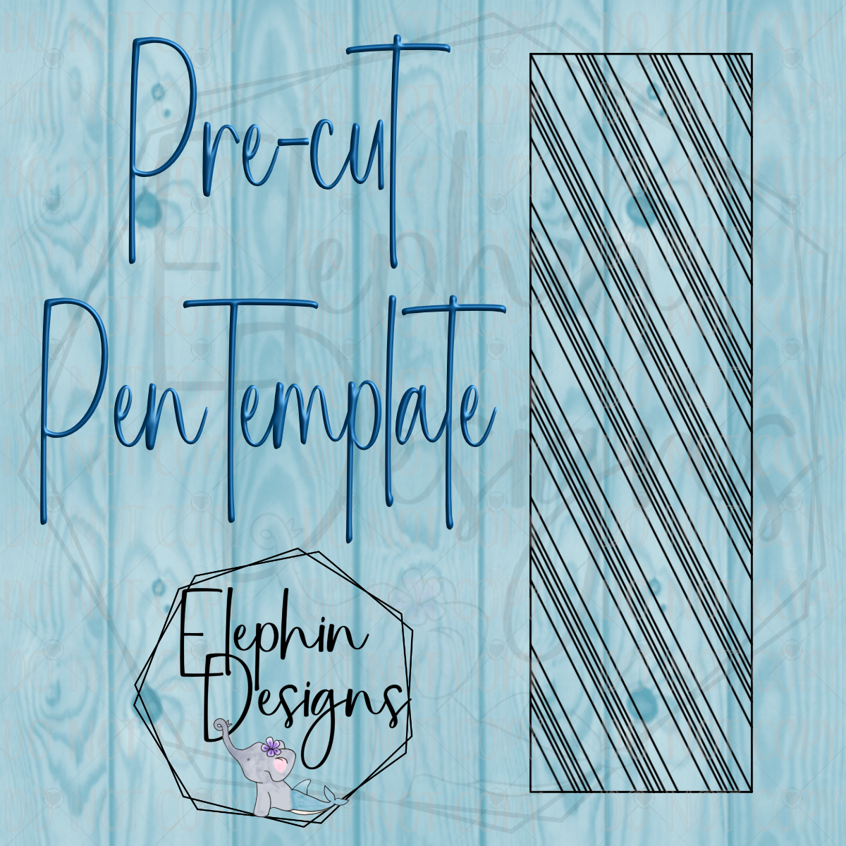 Candy Cane Stripes Double Sided Adhesive Precut Pen Template