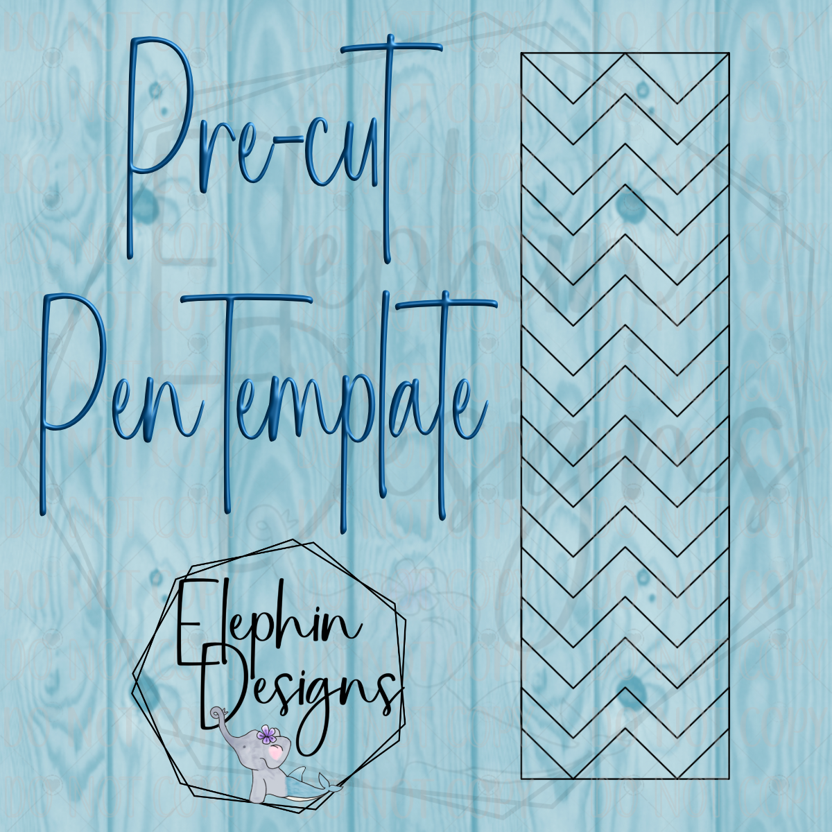 Chevron Double Sided Adhesive Precut Pen Template
