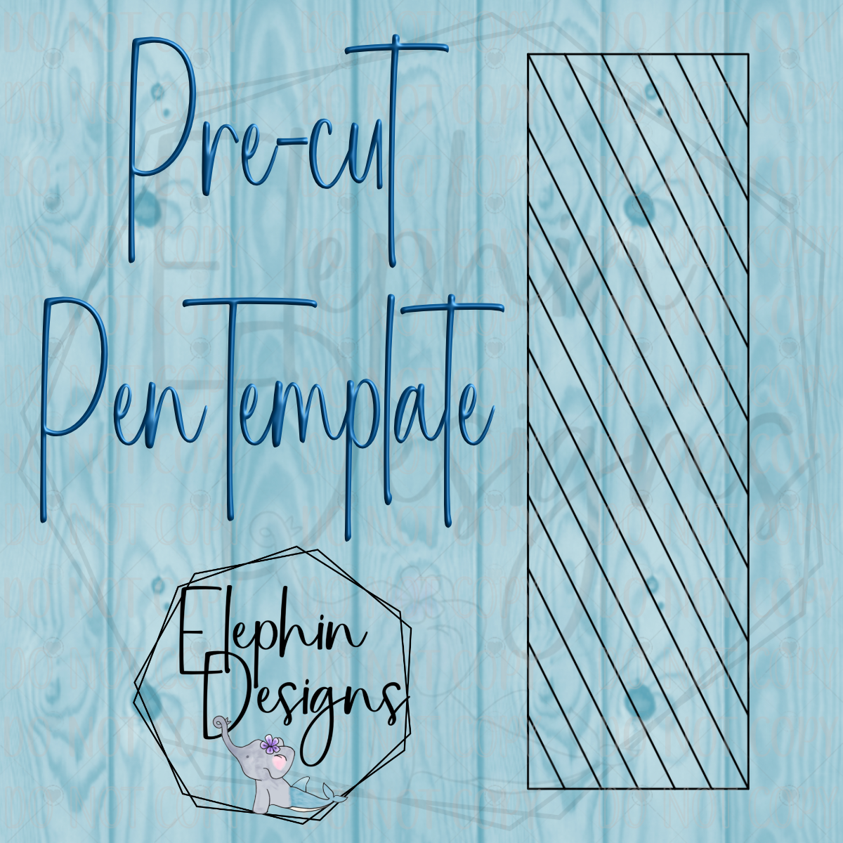 Diagonal Stripes V1 Double Sided Adhesive Precut Pen Template
