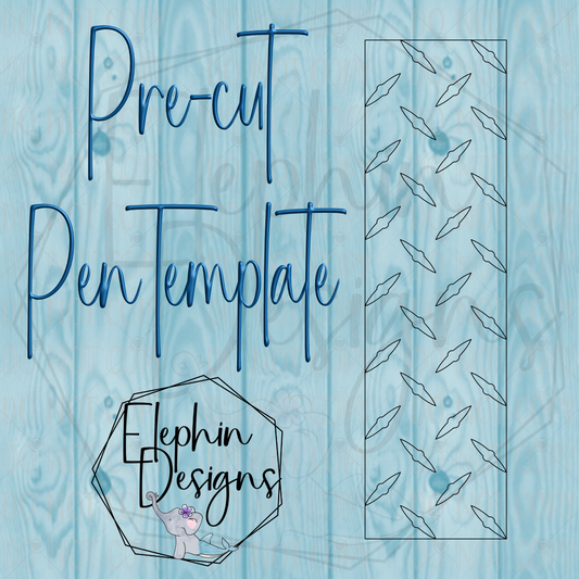Diamond Plate V1 Double Sided Adhesive Precut Pen Template