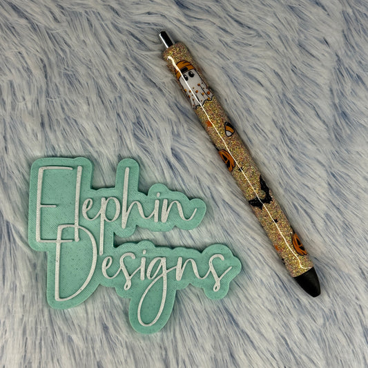 Gold Glitter Ghost Pumpkin Halloween Pen | Ready to Ship