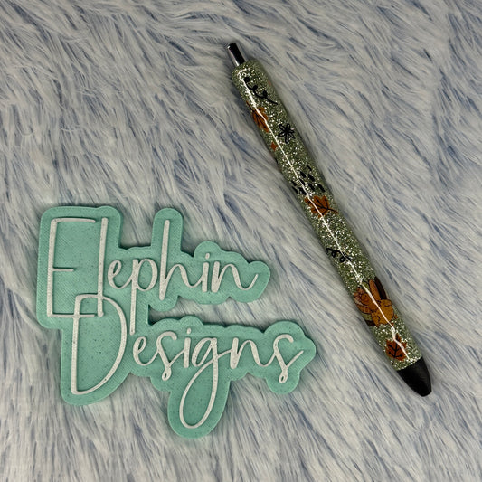 Sage Glitter Turkey Floral Thanksgiving Pen | Ready to Ship