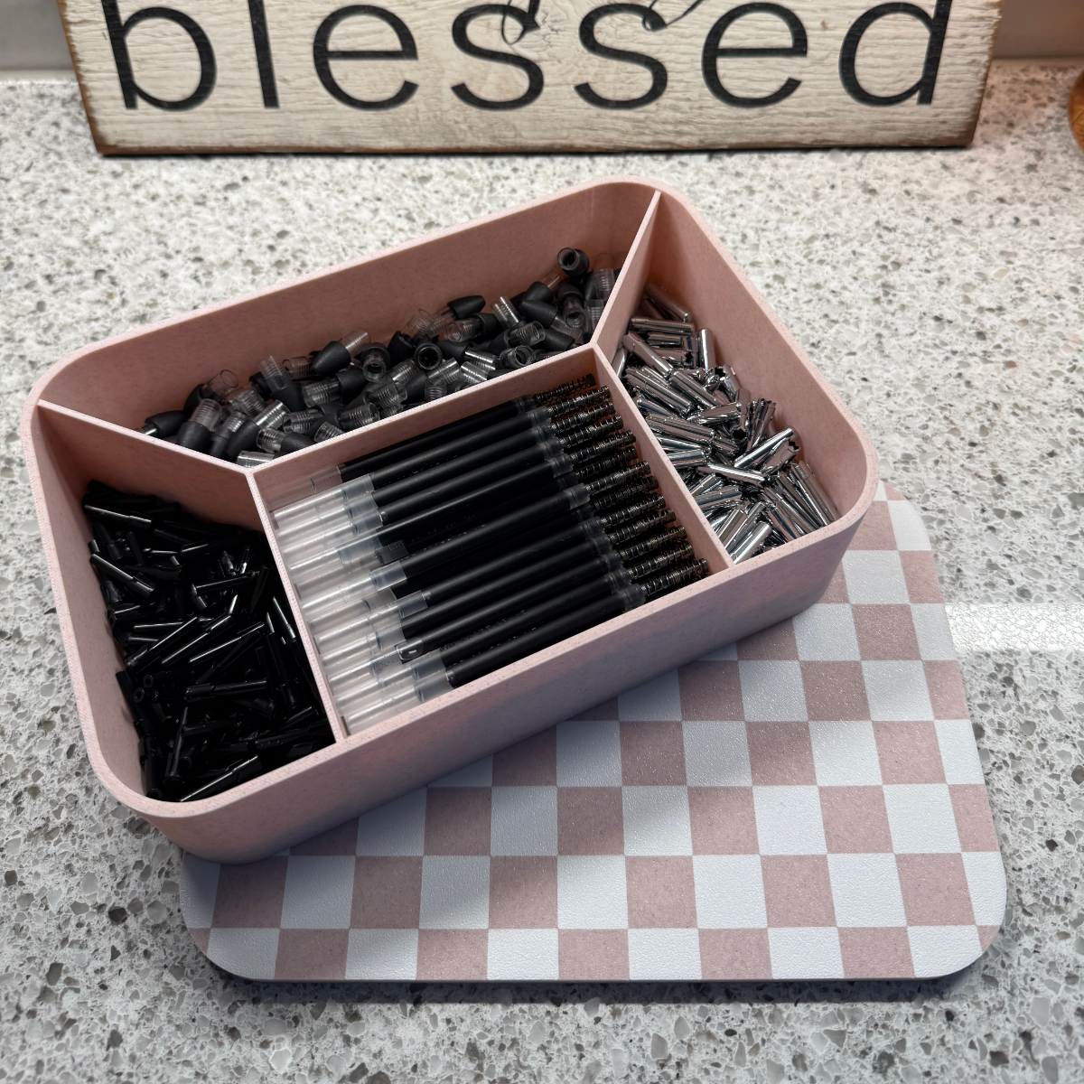 3D Printed Pen Parts Caddy | InkJoy Organizer Tray with Lid