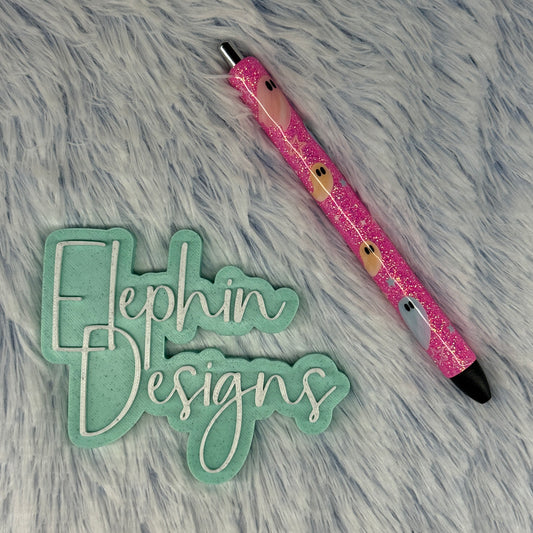 Pink Glitter Pastel Ghost Halloween Pen | Ready to Ship